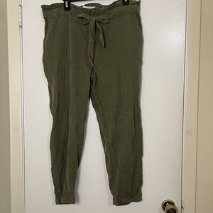 Mango MNG casual green drawstring jogger pants size US Small